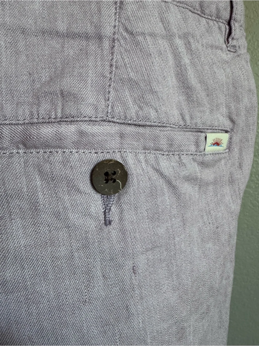 Faherty Brand Mens 34 Linen Organic Cotton Shorts Dusty Lavender Lilac Chino